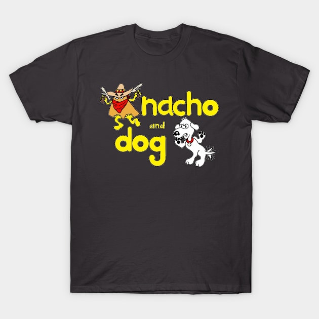 Nacho and Dog Cartoon T-Shirt by Nachoanddog